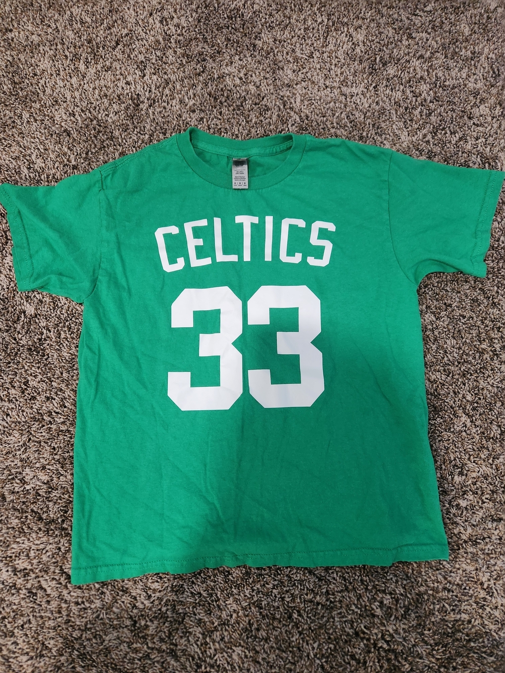 Celtics #33 Kids Green Graphic Tee- Larry Bird - Picture 1 of 3